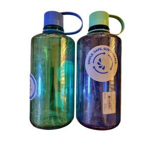 2-Pack Nalgene Water Bottle Lightweight BPA-Free Shatterproof 32 OZ Narrow Mouth